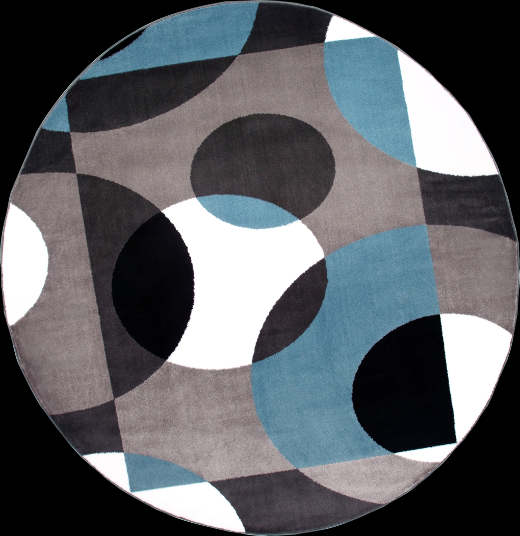 Ailana Blue 6'6 Round Rug - Thumbnail - Image 1