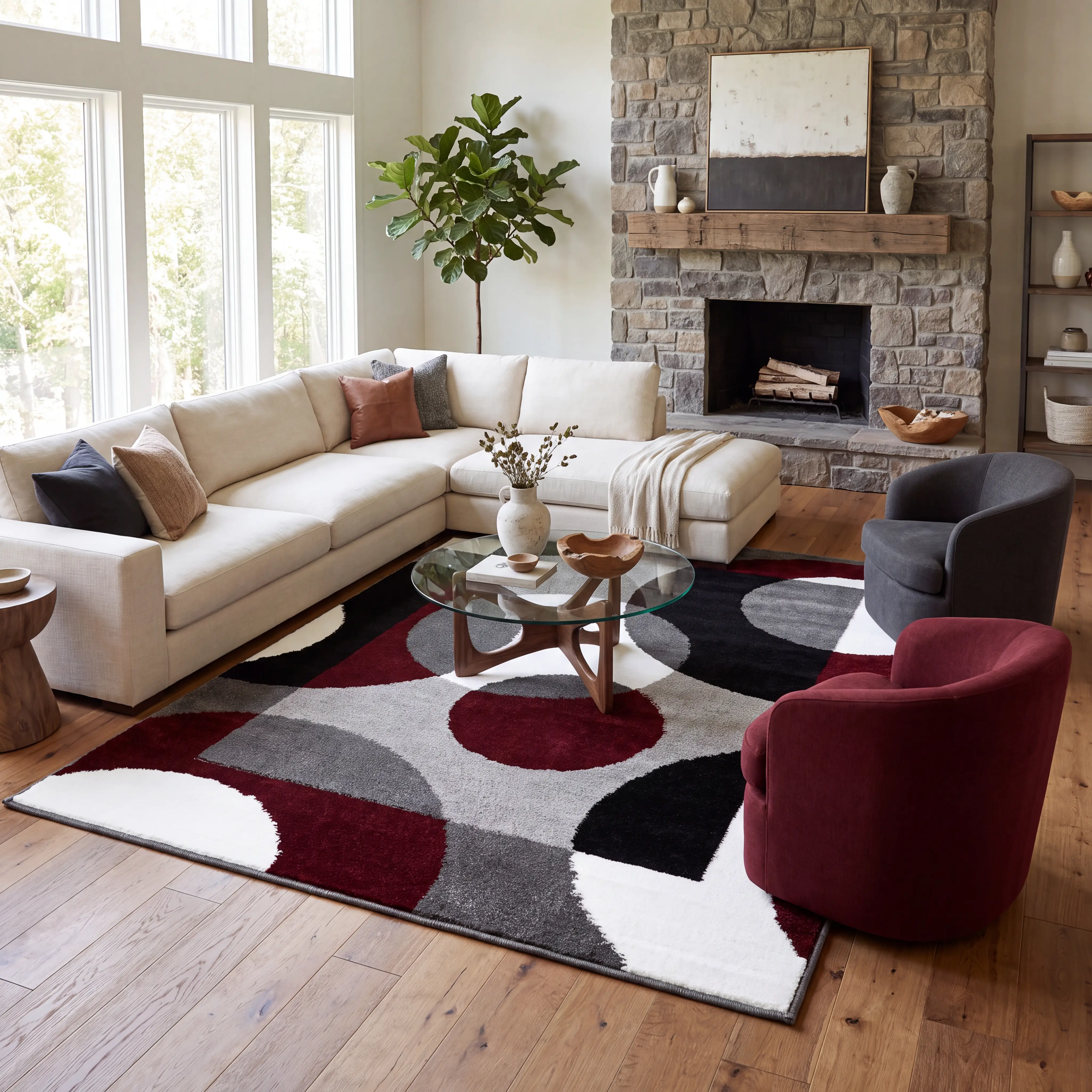 Ailana Burgundy 2' x 3' Rug - Image 2