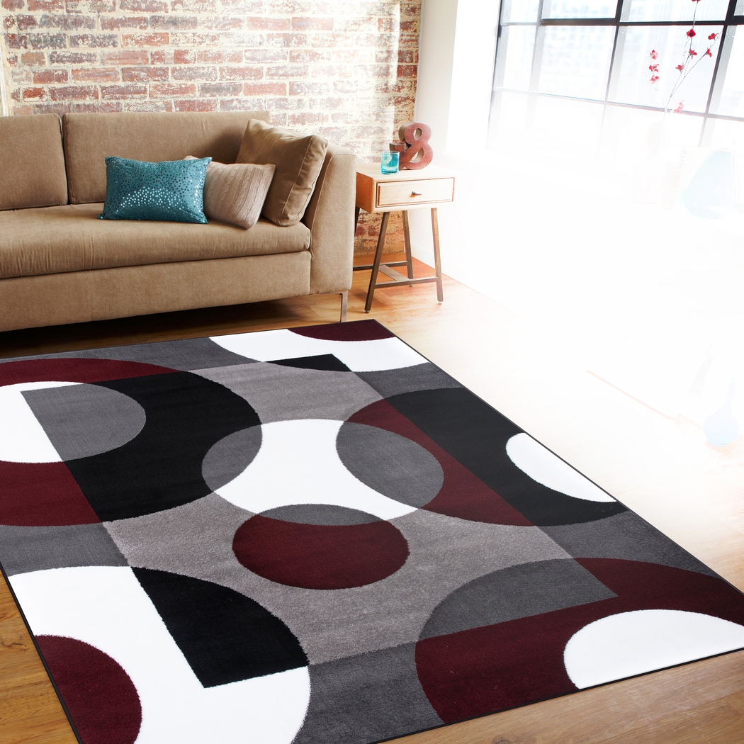 Ailana Burgundy 5'3 x 7'3 Rug - Thumbnail - Image 5