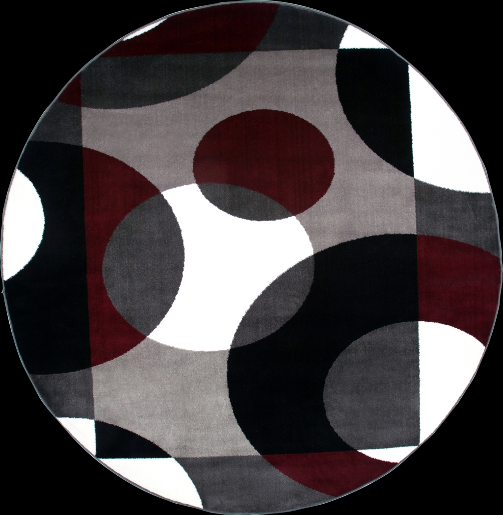 Ailana Burgundy 6'6 Round Rug - Thumbnail - Image 1