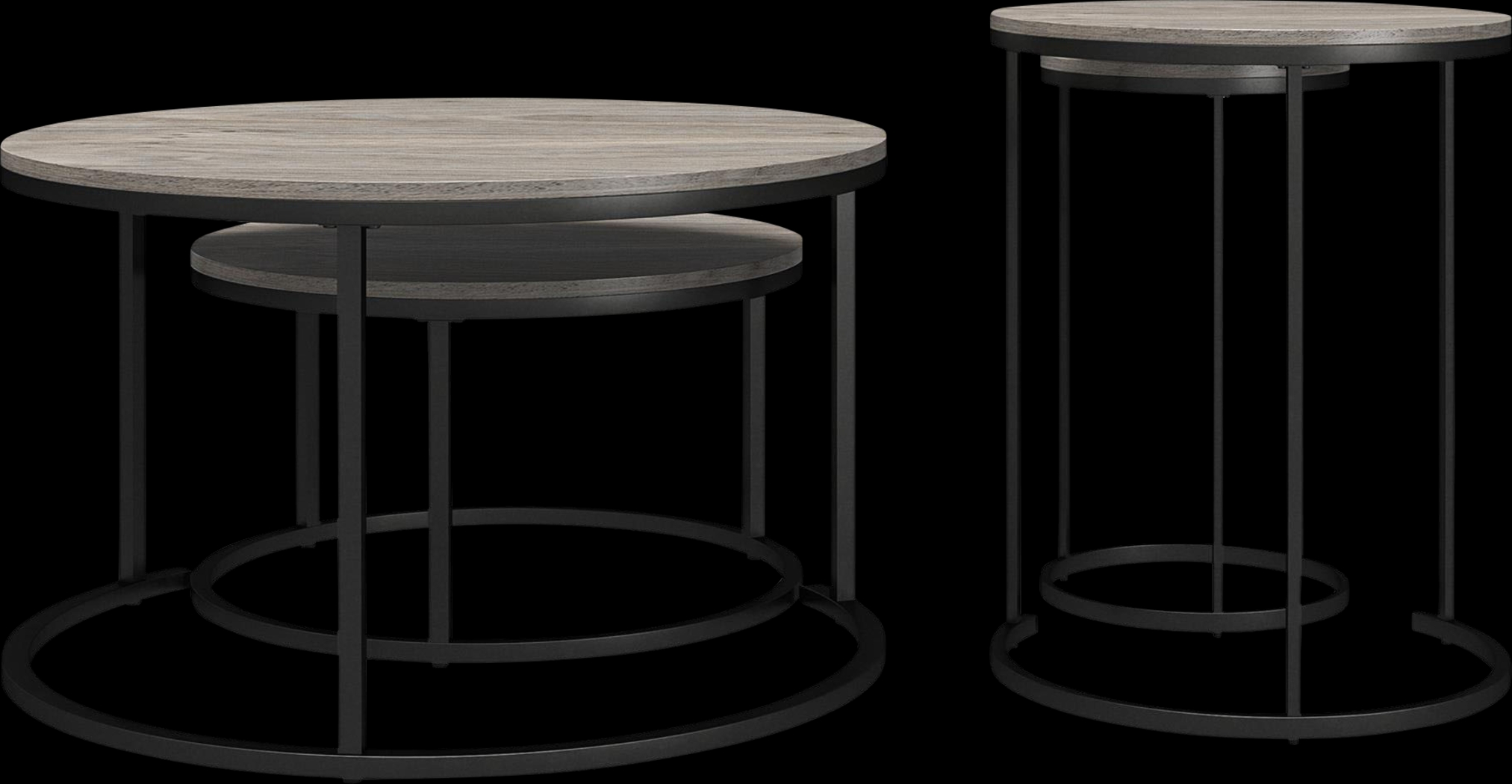 Ailbem Gray Nesting Cocktail Table & End Table, Set of 4 - Thumbnail - Image 3