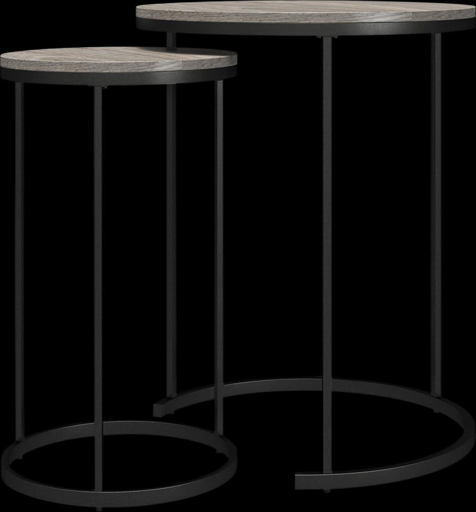 Ailbem Gray Nesting Cocktail Table & End Table, Set of 4 - Thumbnail - Image 9