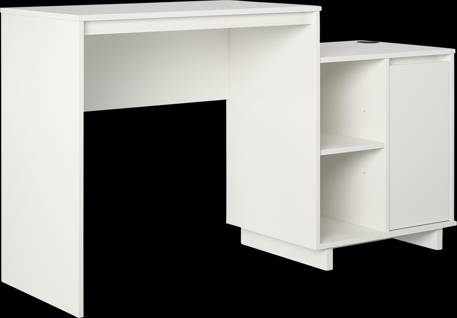 Ailbern White Desk with Cabinet - Thumbnail - Image 11