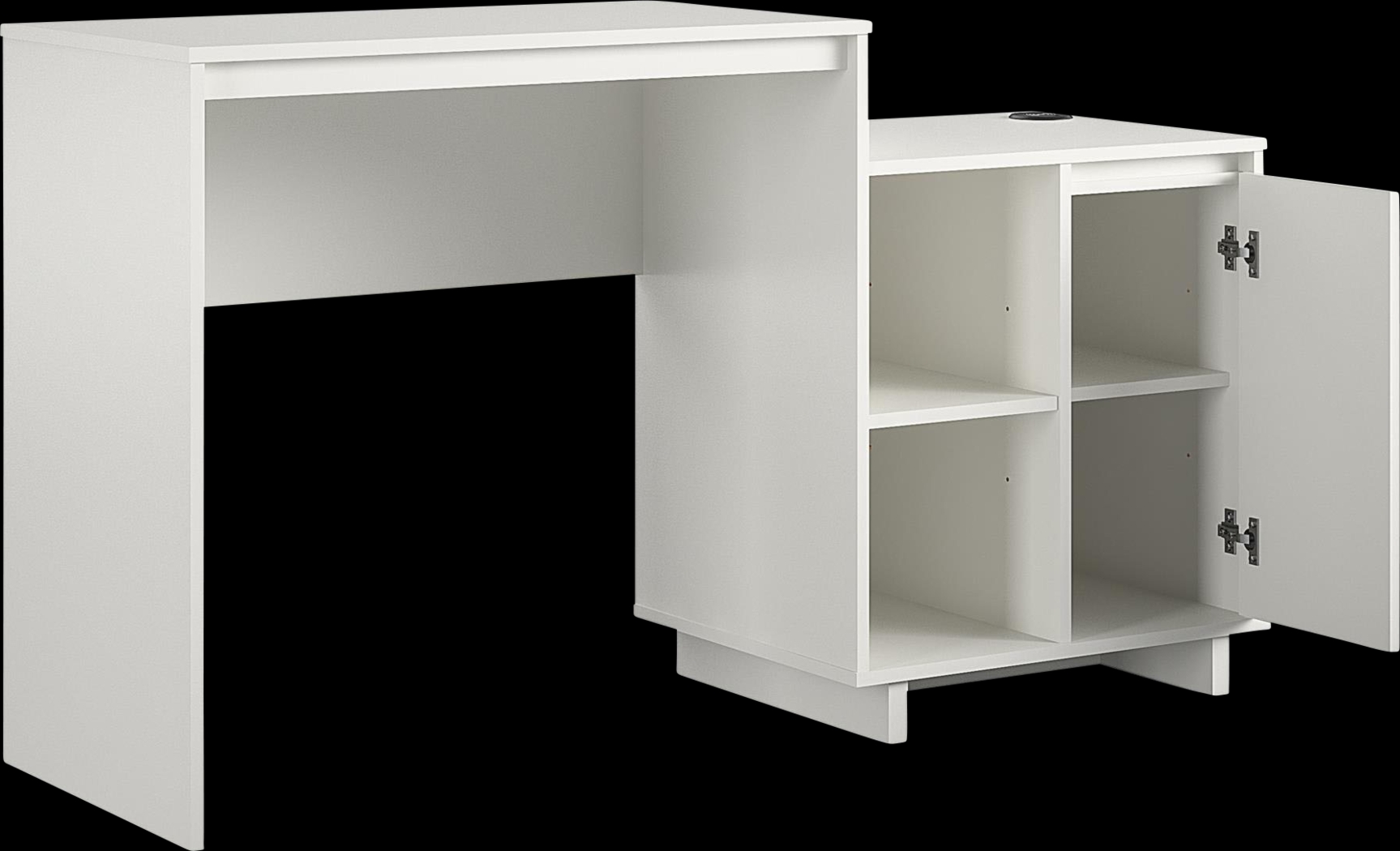 Ailbern White Desk with Cabinet - Thumbnail - Image 7
