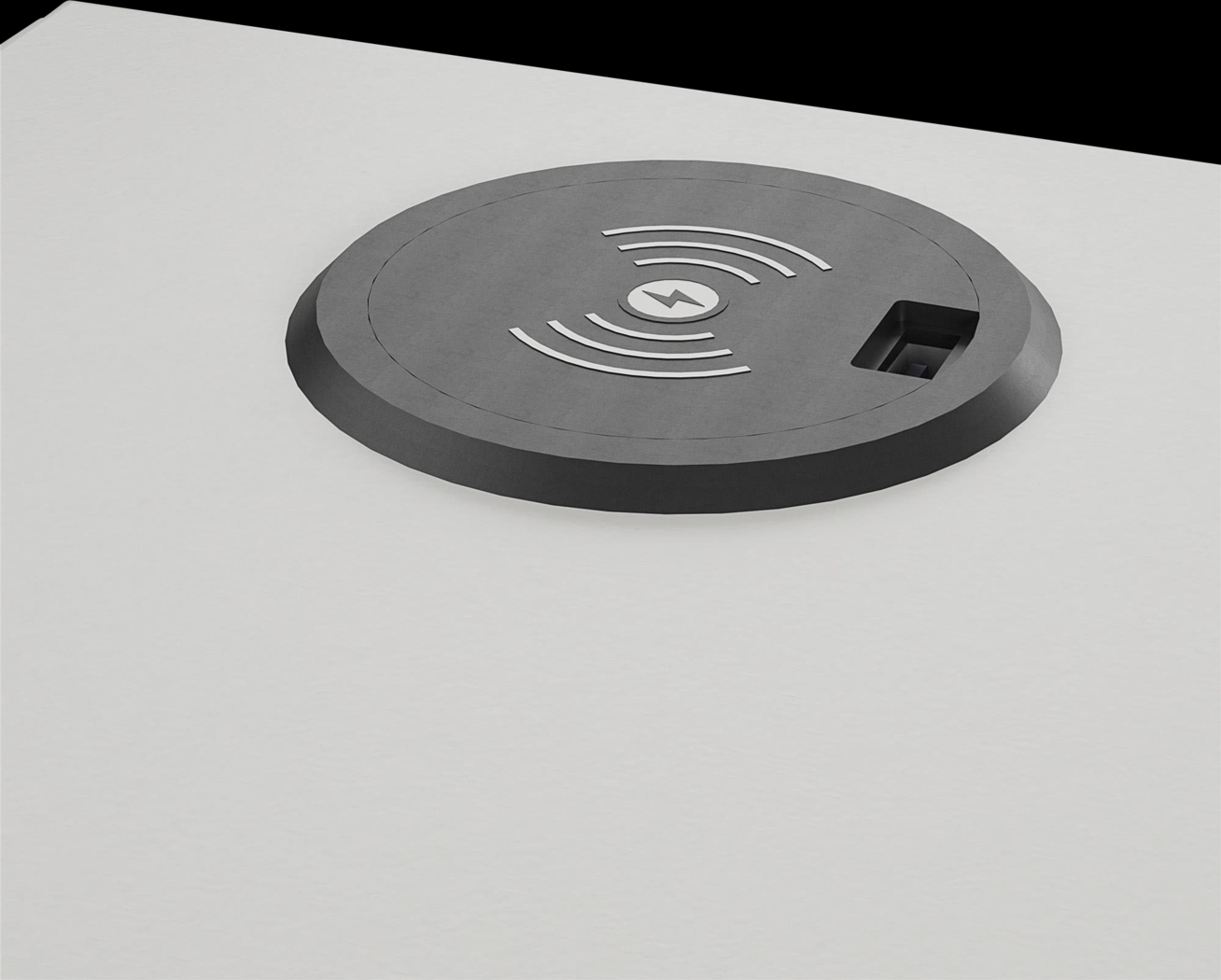 Ailbern White Desk with Cabinet - Thumbnail - Image 9