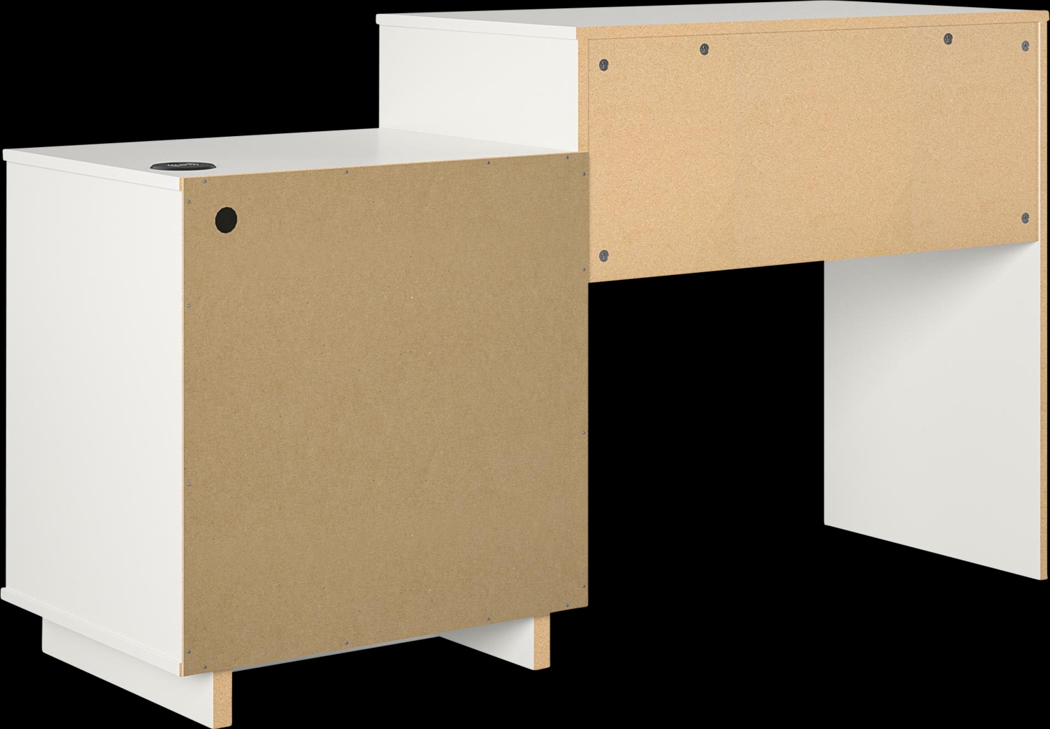 Ailbern White Desk with Cabinet - Thumbnail - Image 10