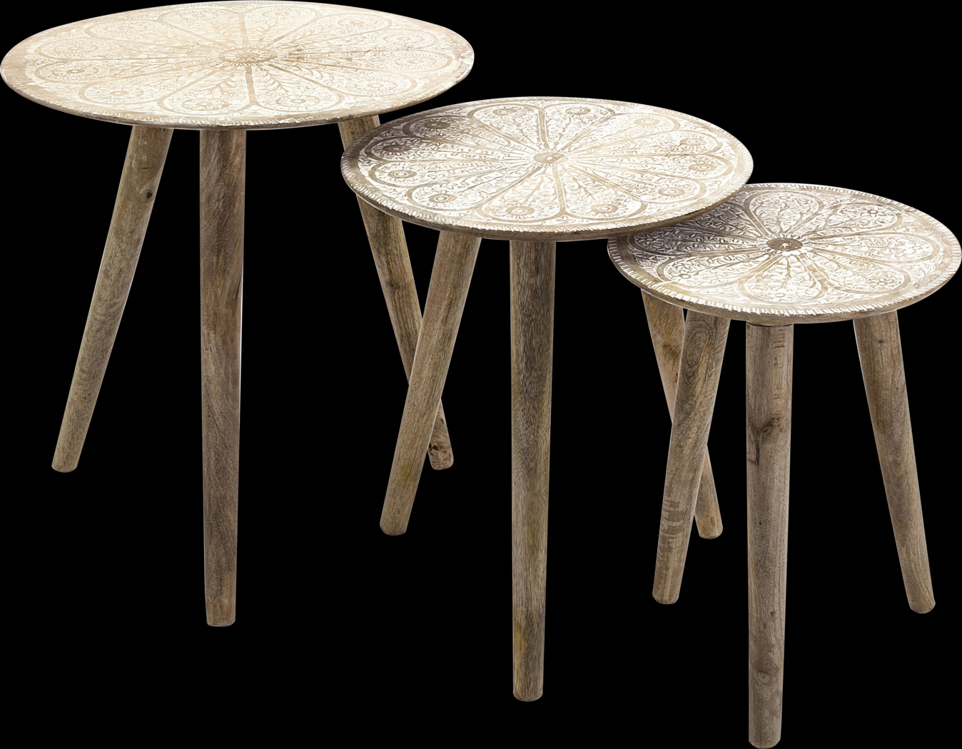 Airdrie Brown Nesting Tables, Set of 3 - Thumbnail - Image 1