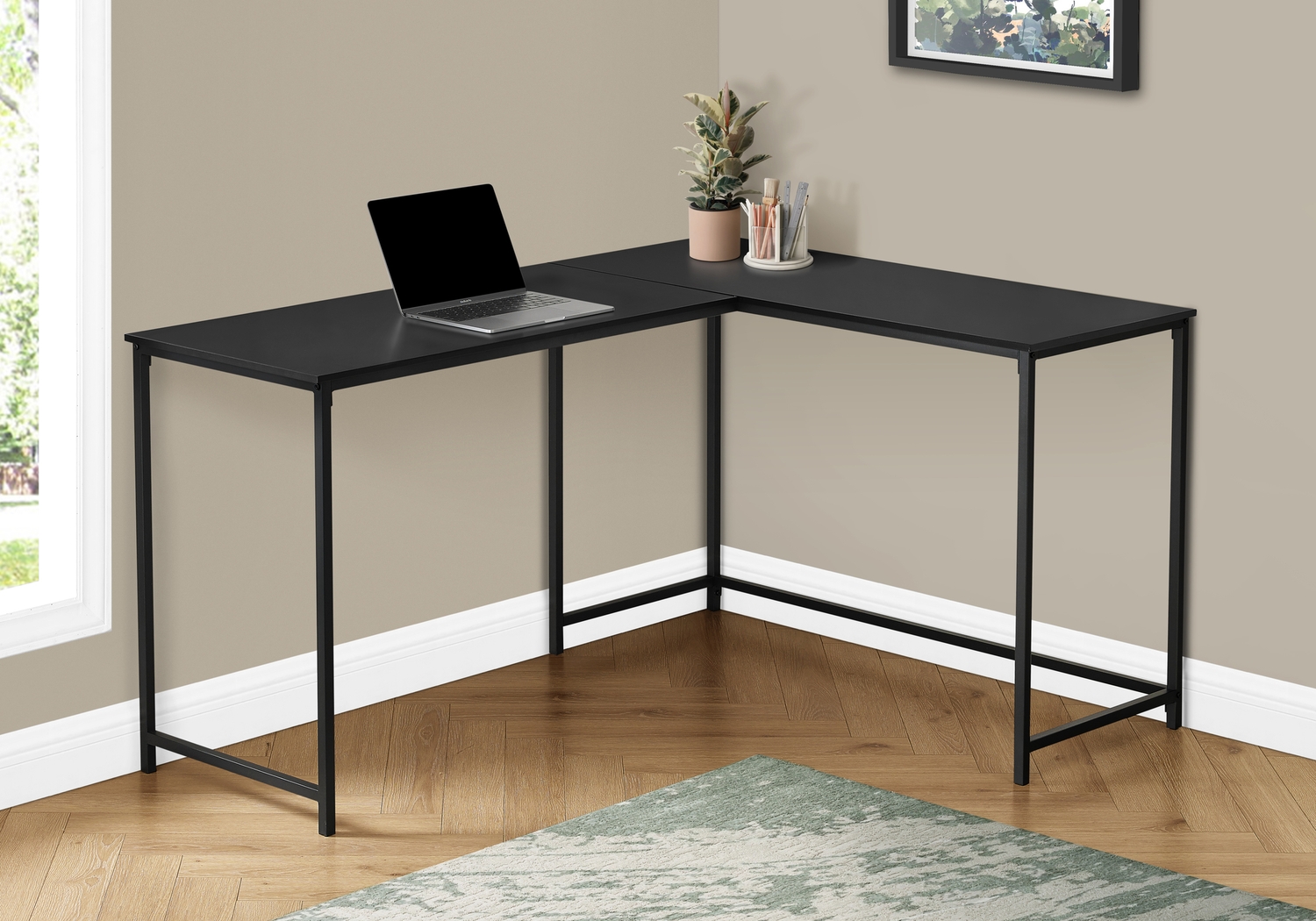 Airleigh Black Desk - Thumbnail - Image 2