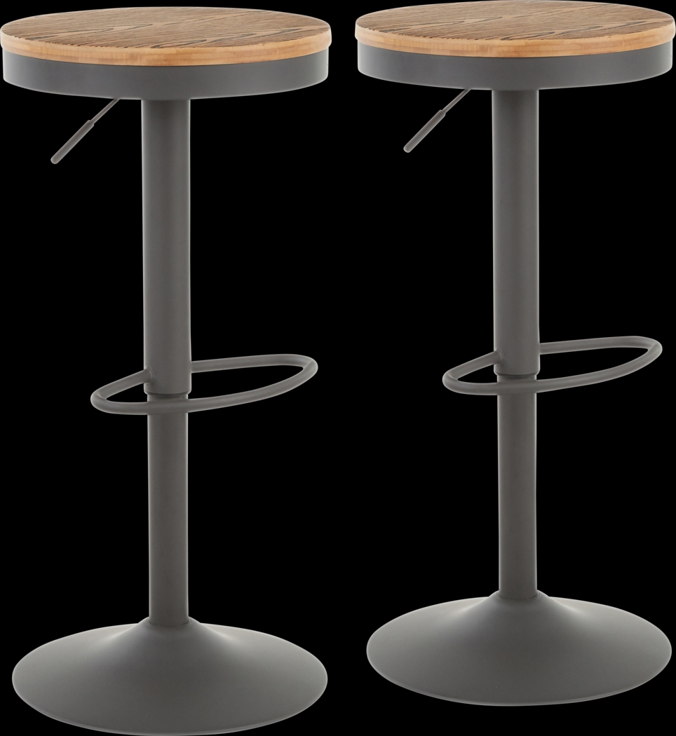Airwood Gray Adjustable Barstool, Set of 2 - Thumbnail - Image 1