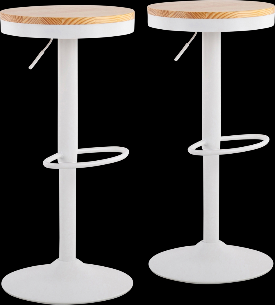Airwood White Barstool, Set of 2 - Thumbnail - Image 1