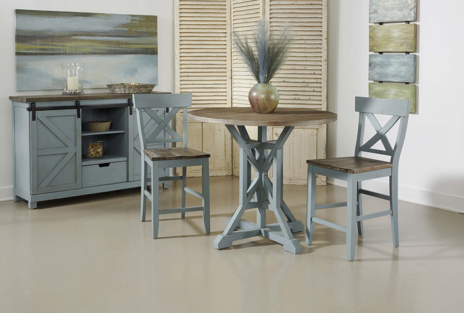 Airymeadows Blue Counter Height Dining Table - Thumbnail - Image 2