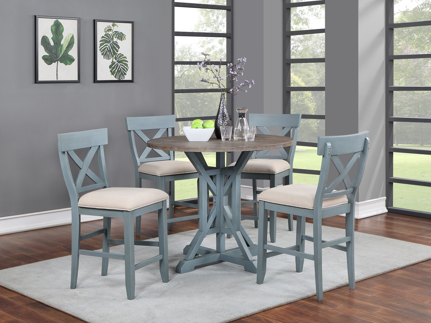 Airymeadows Blue Counter Height Dining Table - Thumbnail - Image 5