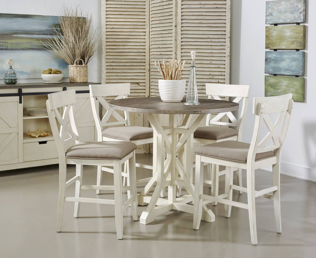 Airymeadows Cream Counter Height Dining Table - Thumbnail - Image 4