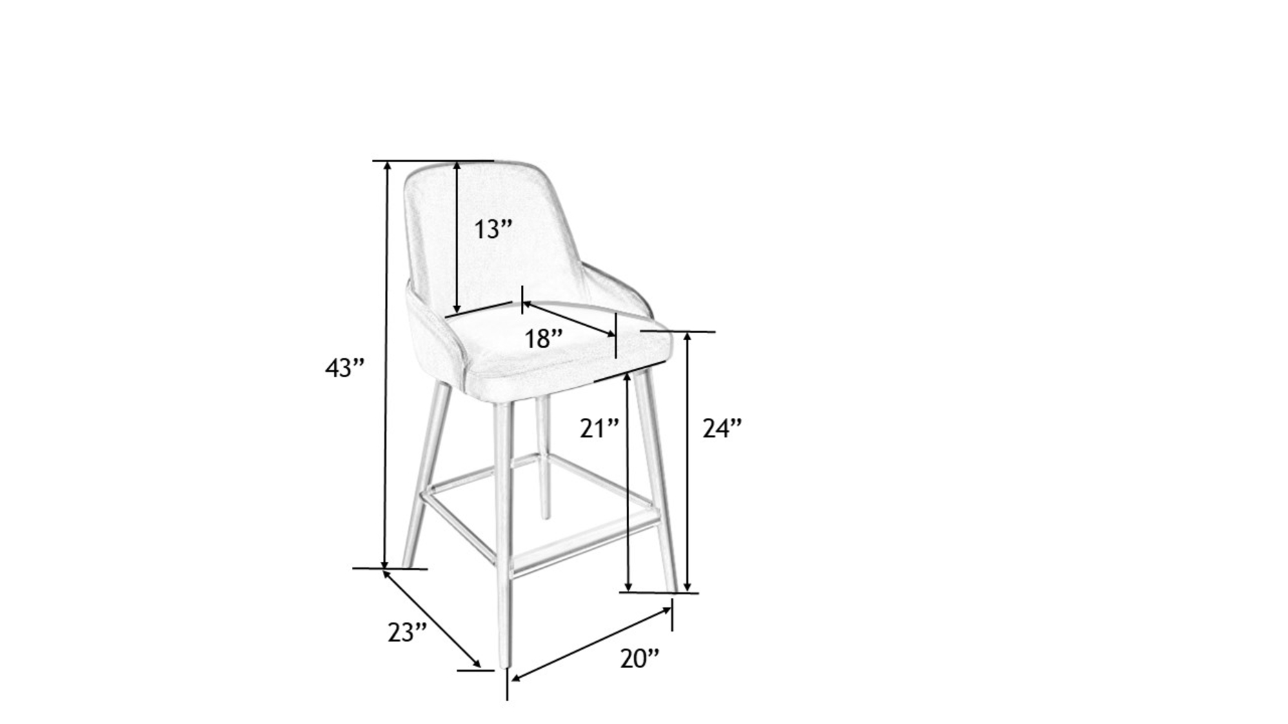 Aisaki Black Counter Height Stool - Thumbnail - Image 2