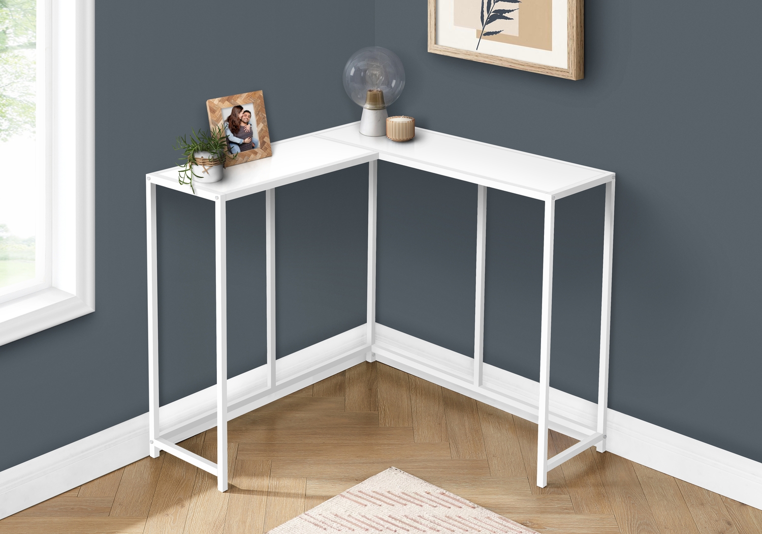 Aisquith White Sofa Table - Thumbnail - Image 3