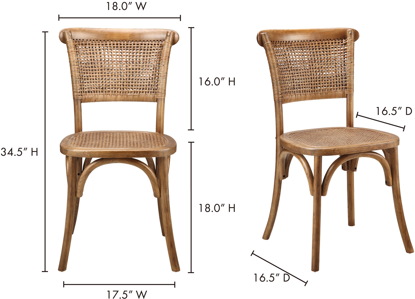 Aitken Brown Side Chair, Set of 2 - Thumbnail - Image 6