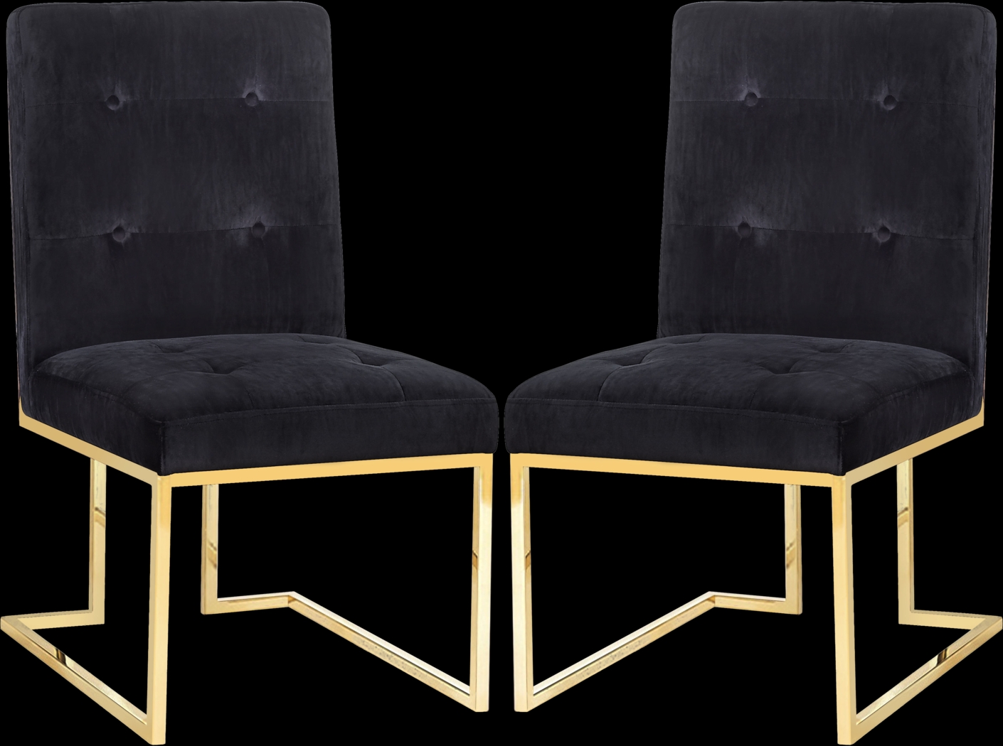 Akiko Black Dining Chair, Set of 2 - Thumbnail - Image 1