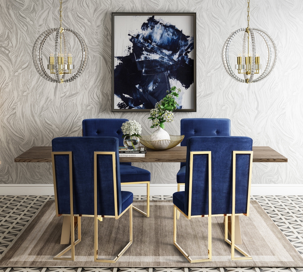 Akiko Navy Dining Chairs (Set of 2) - Thumbnail - Image 3