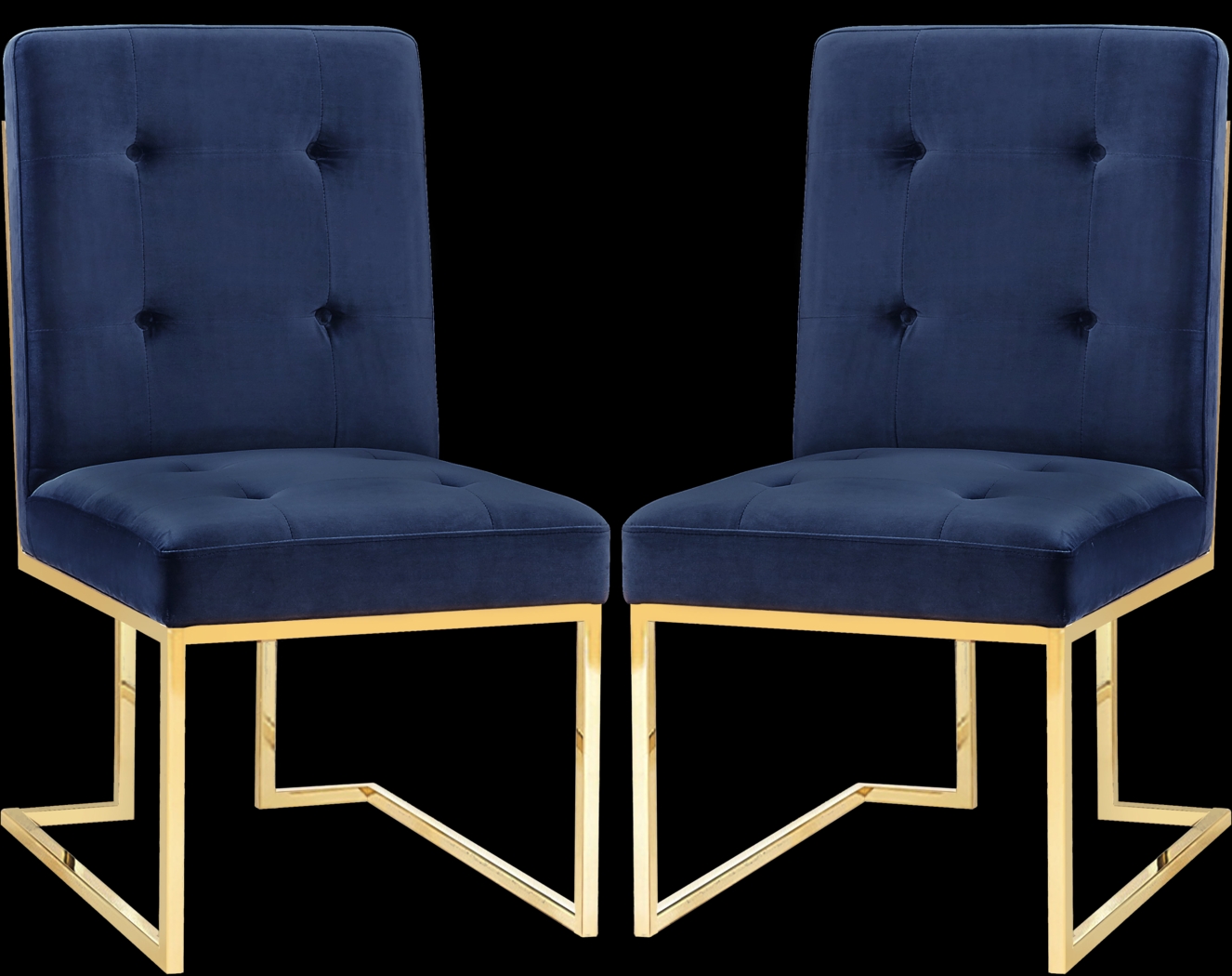 Akiko Navy Dining Chairs (Set of 2) - Thumbnail - Image 1