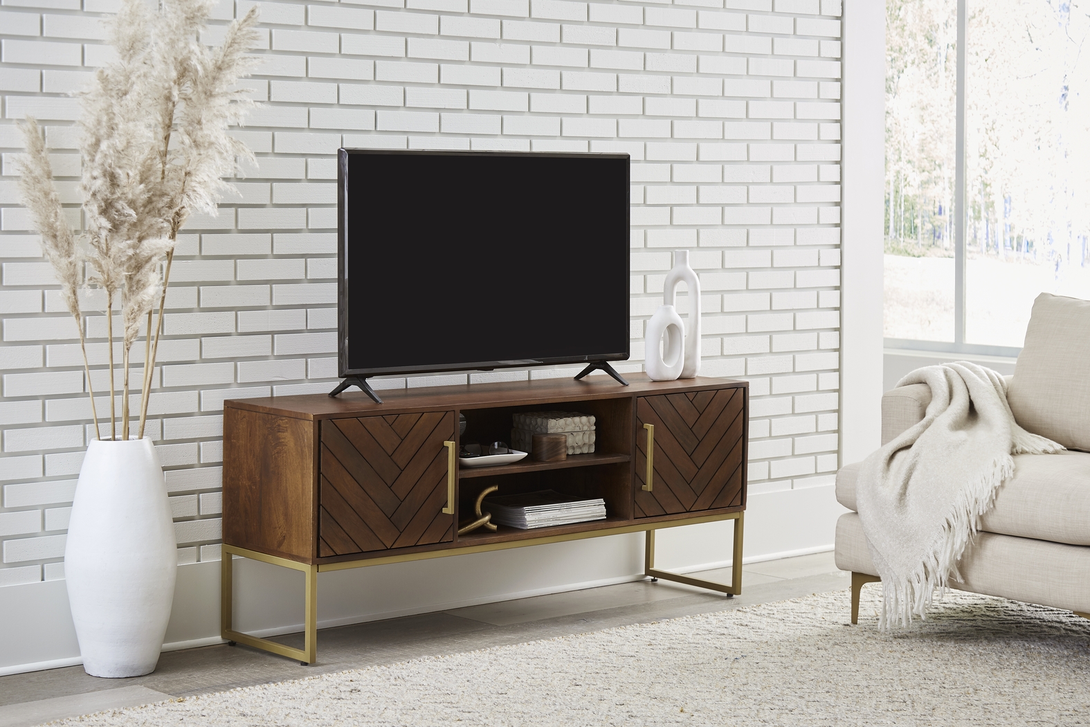 Akino Brown 59 in. TV Console - Thumbnail - Image 2