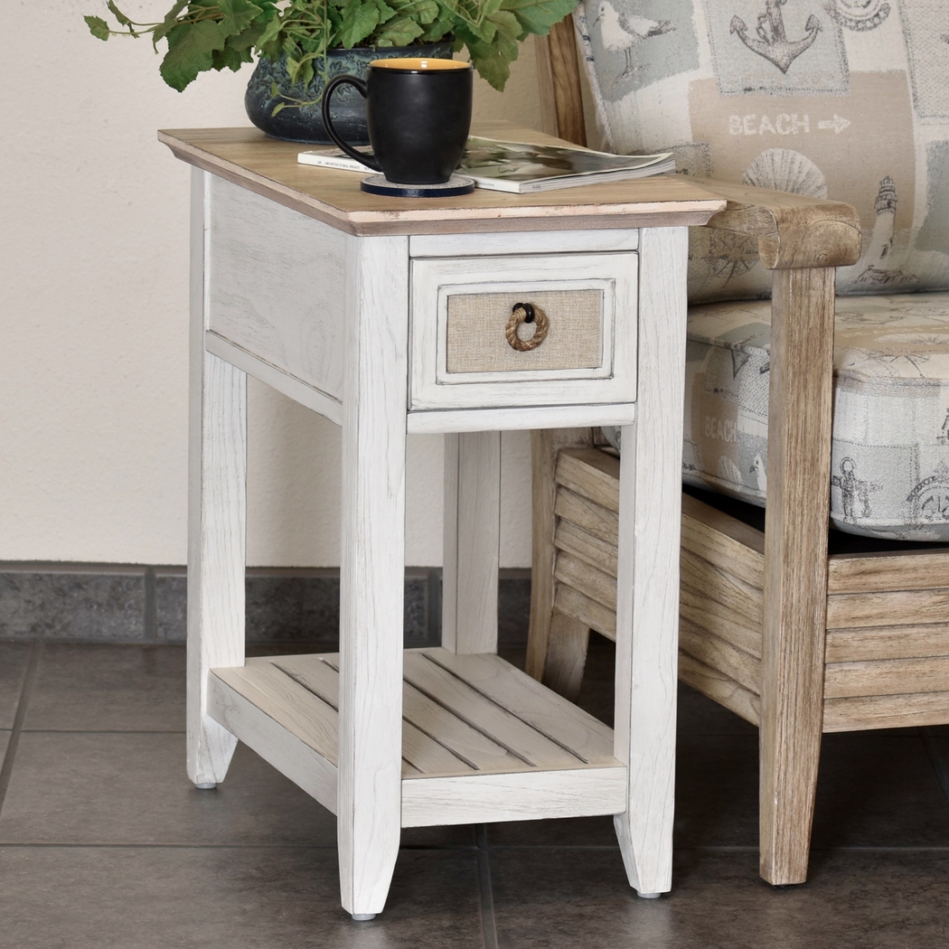 Akuhe White Chairside Table - Thumbnail - Image 2