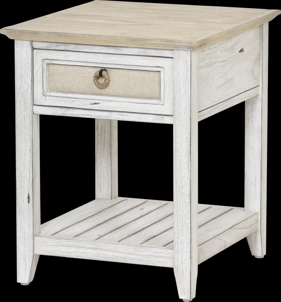 Akuhe White End Table - Thumbnail - Image 1