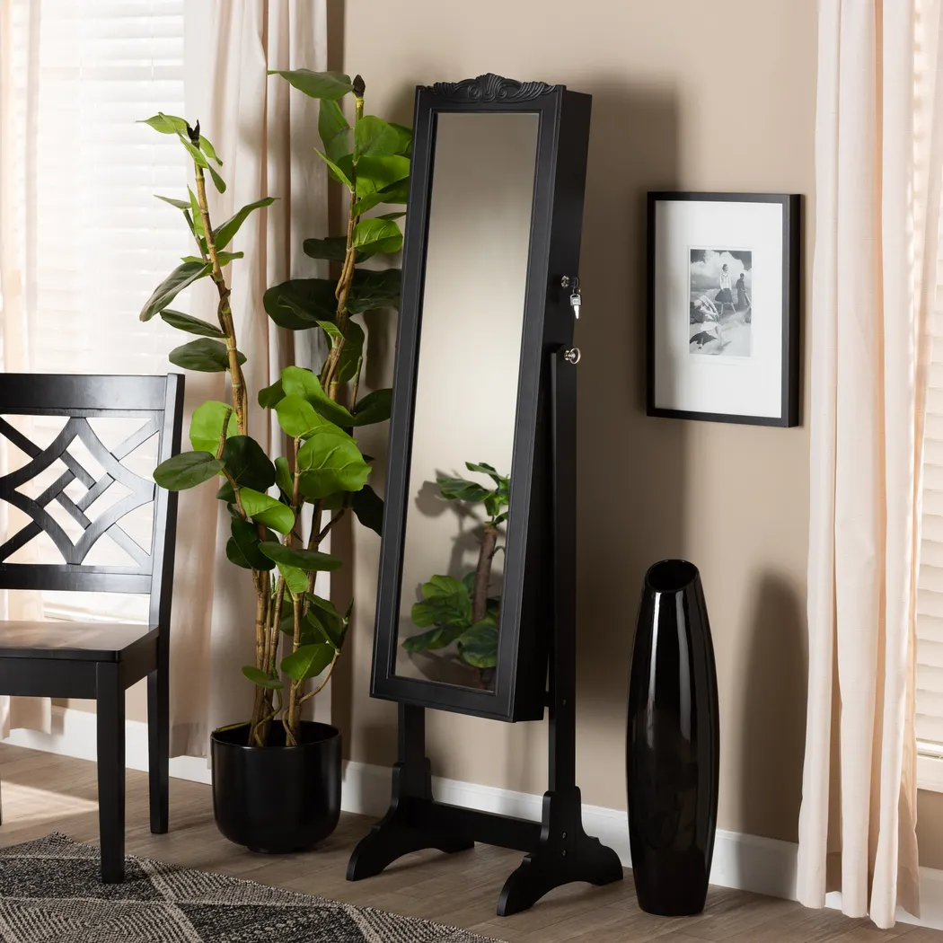 Alabo Black Cheval Jewelry Armoire - Thumbnail - Image 6