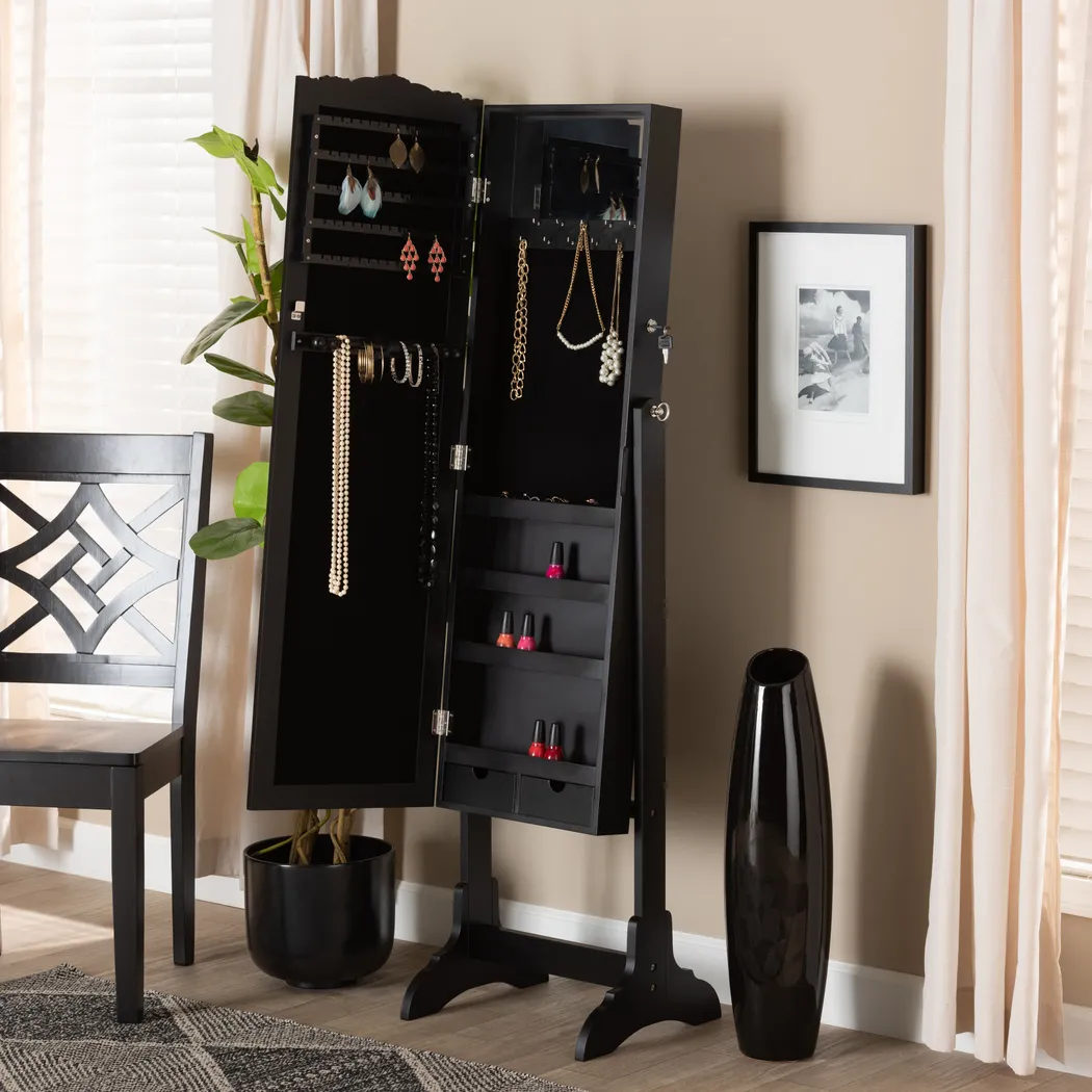 Alabo Black Cheval Jewelry Armoire - Thumbnail - Image 7