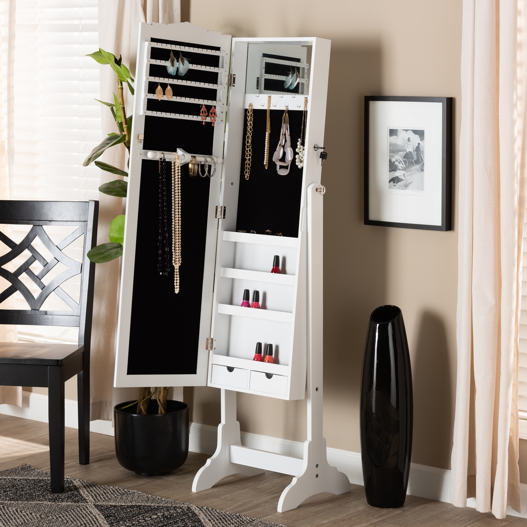 Alabo White Cheval Jewelry Armoire - Thumbnail - Image 7