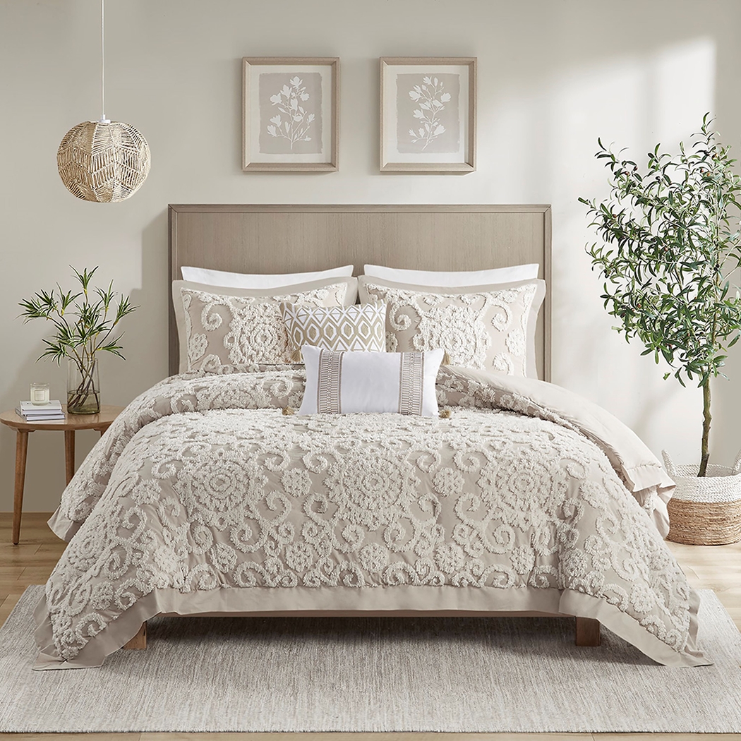 Alaegha Beige 3 pc King Comforter Set - Thumbnail - Image 2