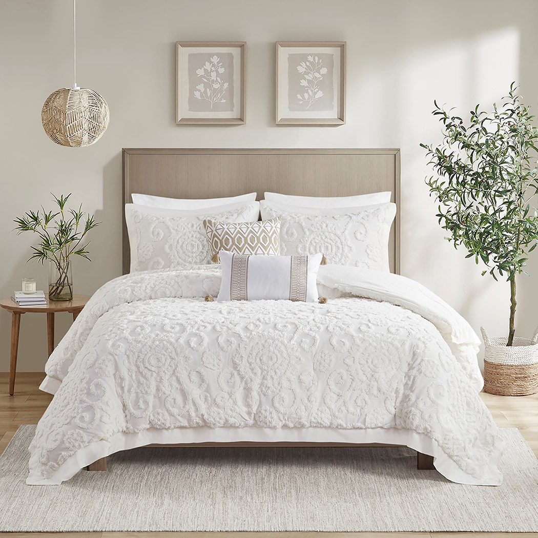 Alaegha Ivory 3 pc King Comforter Set - Thumbnail - Image 2