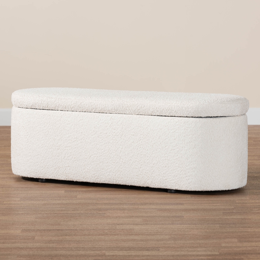 Alagna White Storage Bench - Thumbnail - Image 4
