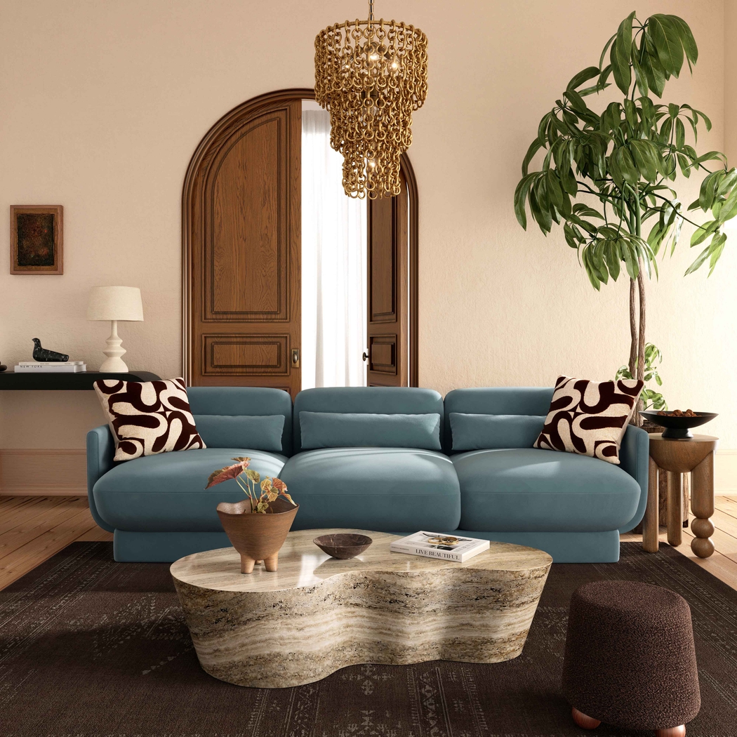 Alahandra Blue Sofa - Thumbnail - Image 2