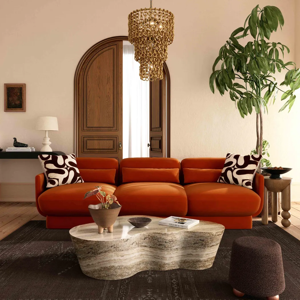 Alahandra Rust Sofa - Thumbnail - Image 2