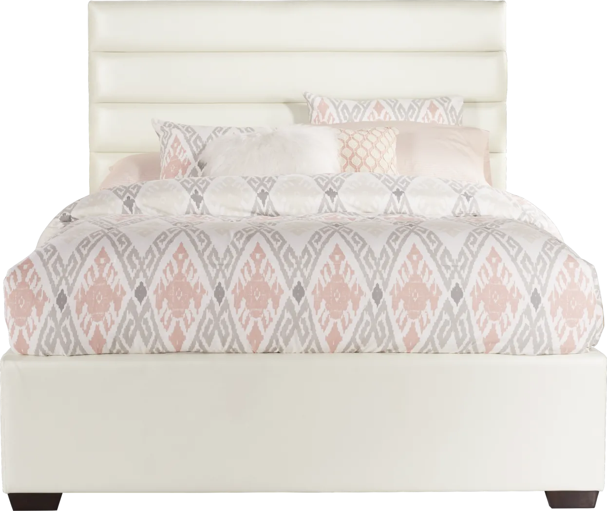 Alaina White 3 Pc Queen Upholstered Bed - Thumbnail - Image 1