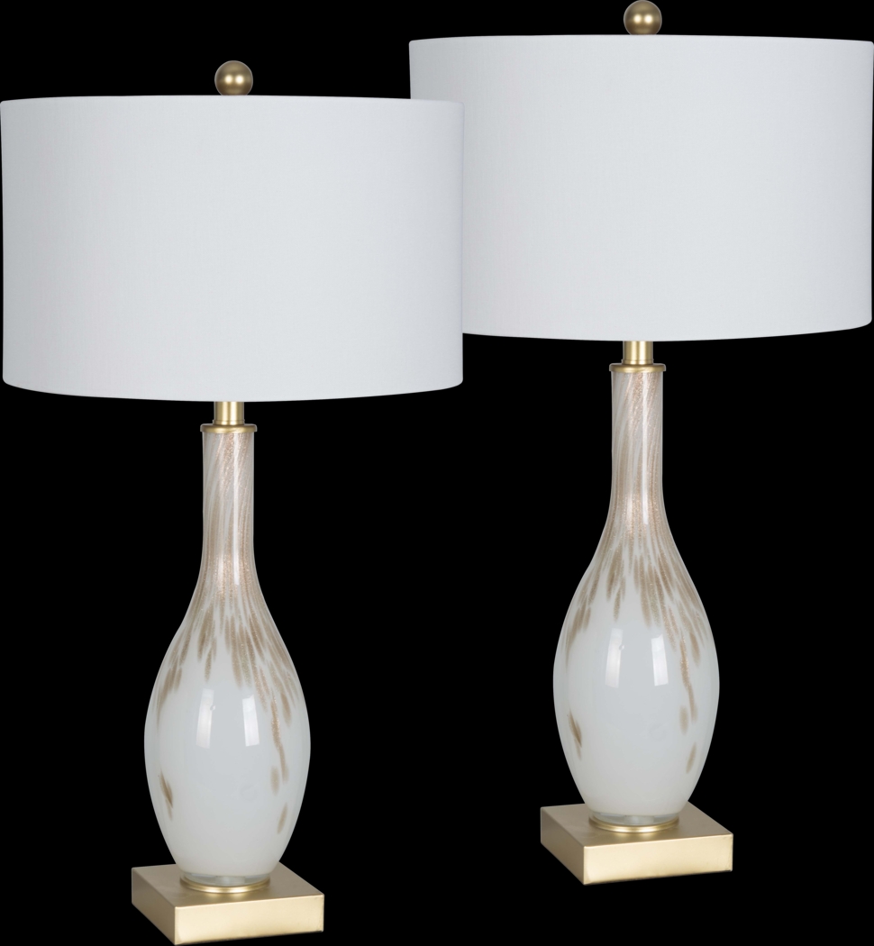 Alamain White Table Lamps, Set of 2 - Thumbnail - Image 1