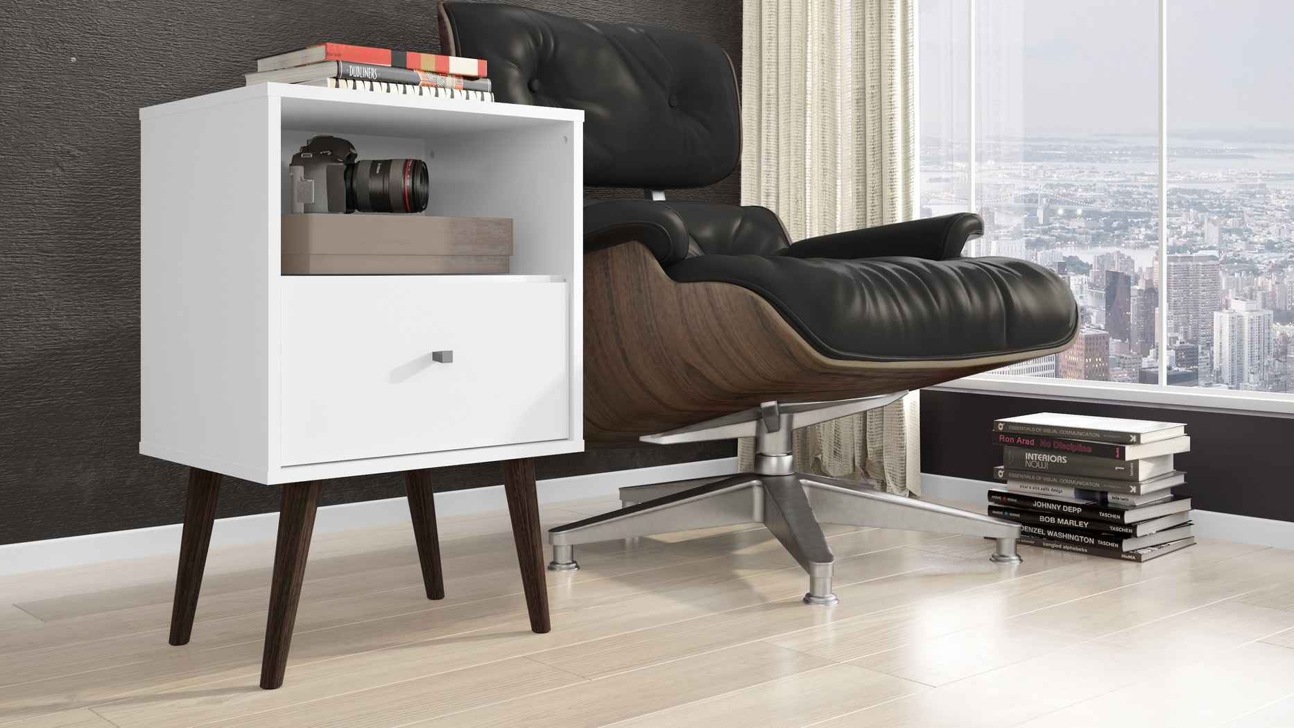 Alamitos I White Nightstand - Thumbnail - Image 2