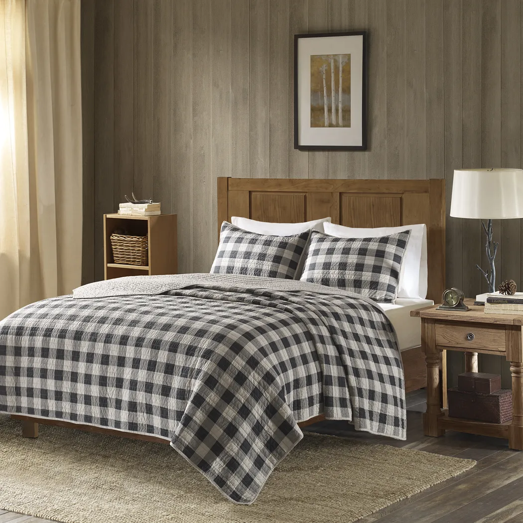 Alando Gray 3 Pc King Quilt Set - Thumbnail - Image 2