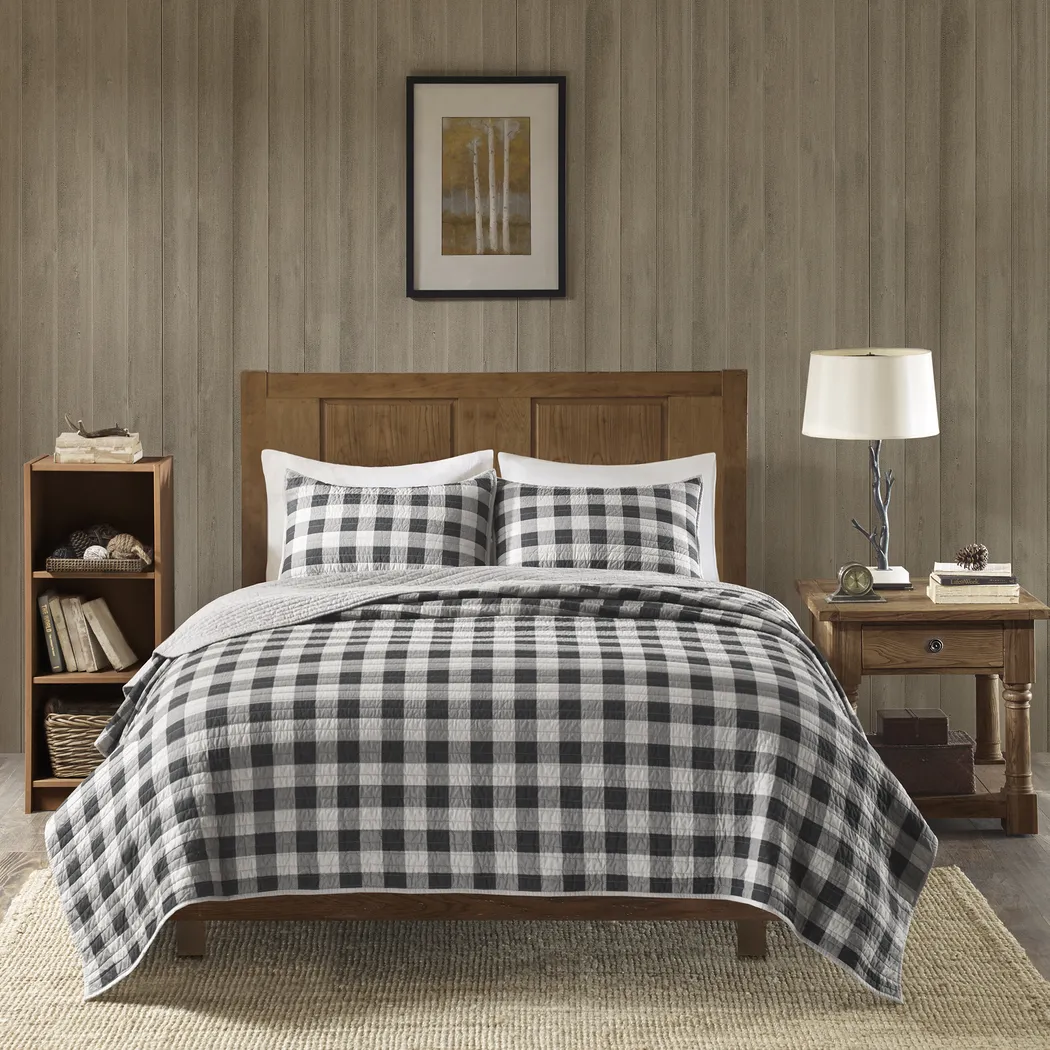 Alando Gray 3 Pc King Quilt Set - Thumbnail - Image 1