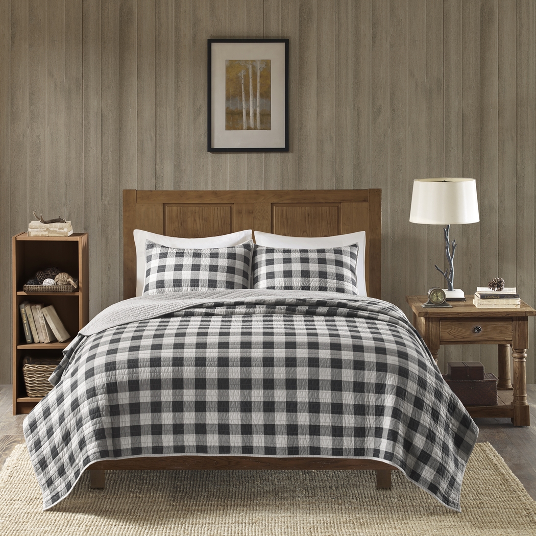 Alando Gray 3 Pc Queen Quilt Set - Thumbnail - Image 1
