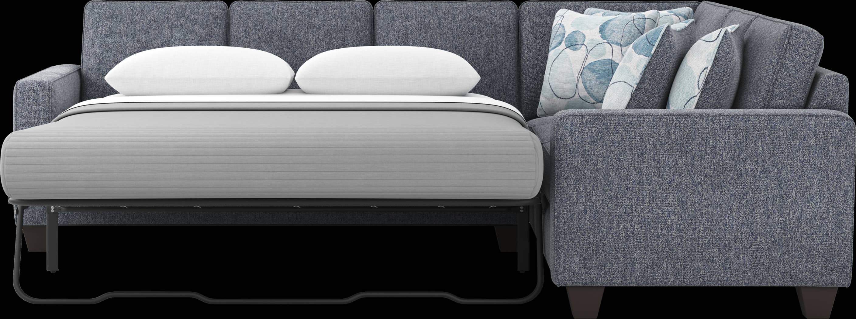 Alanis Bay Blue 5 Pc Sleeper Sectional Living Room - Thumbnail - Image 6