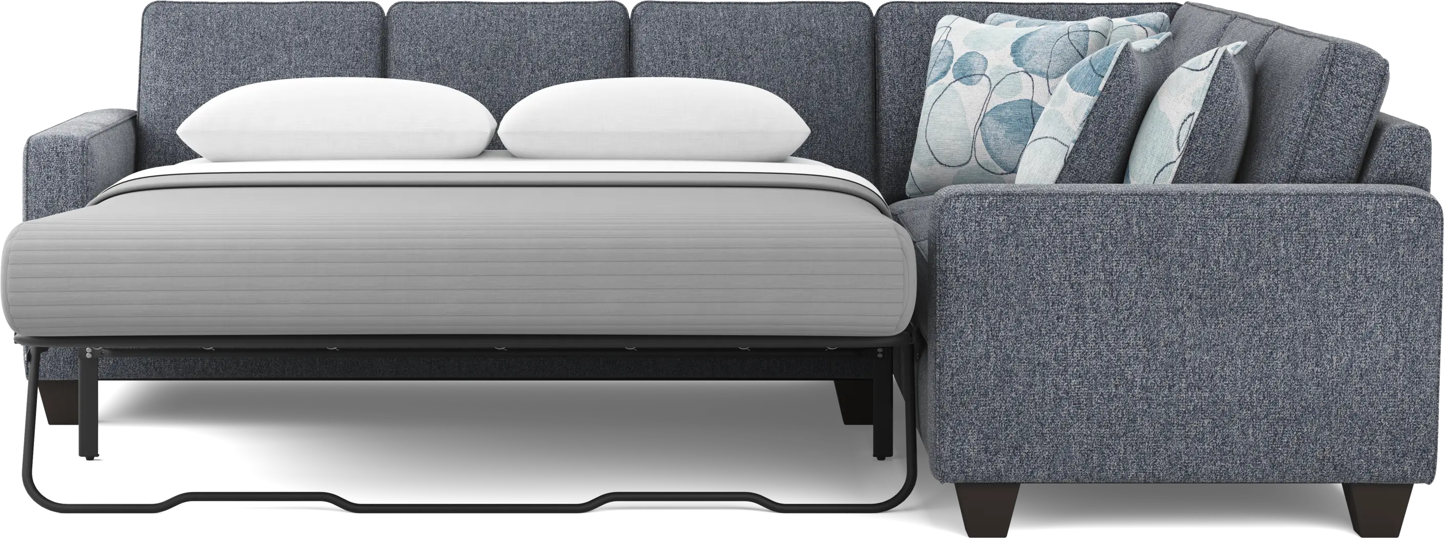 Alanis Bay Blue 5 Pc Sleeper Sectional Living Room - Image 7