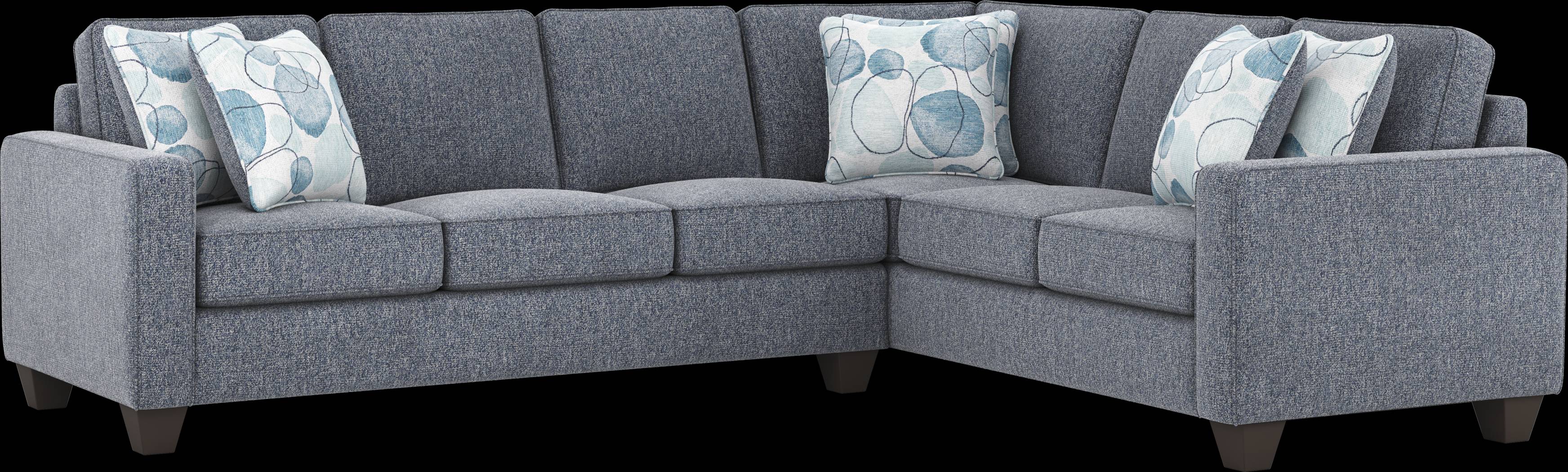 Alanis Bay Blue 5 Pc Sleeper Sectional Living Room - Thumbnail - Image 3