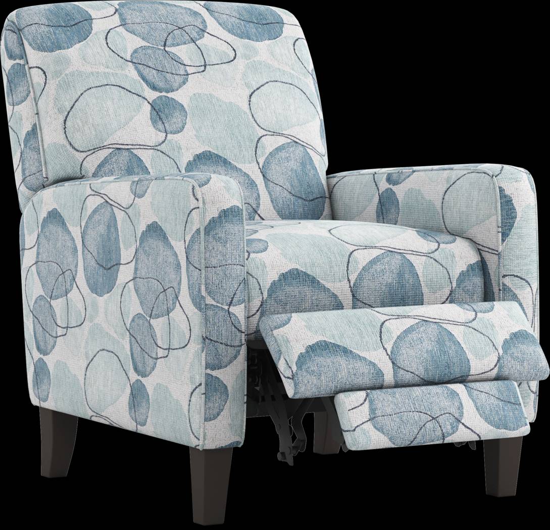 Alanis Bay Blue Push Back Recliner - Thumbnail - Image 1