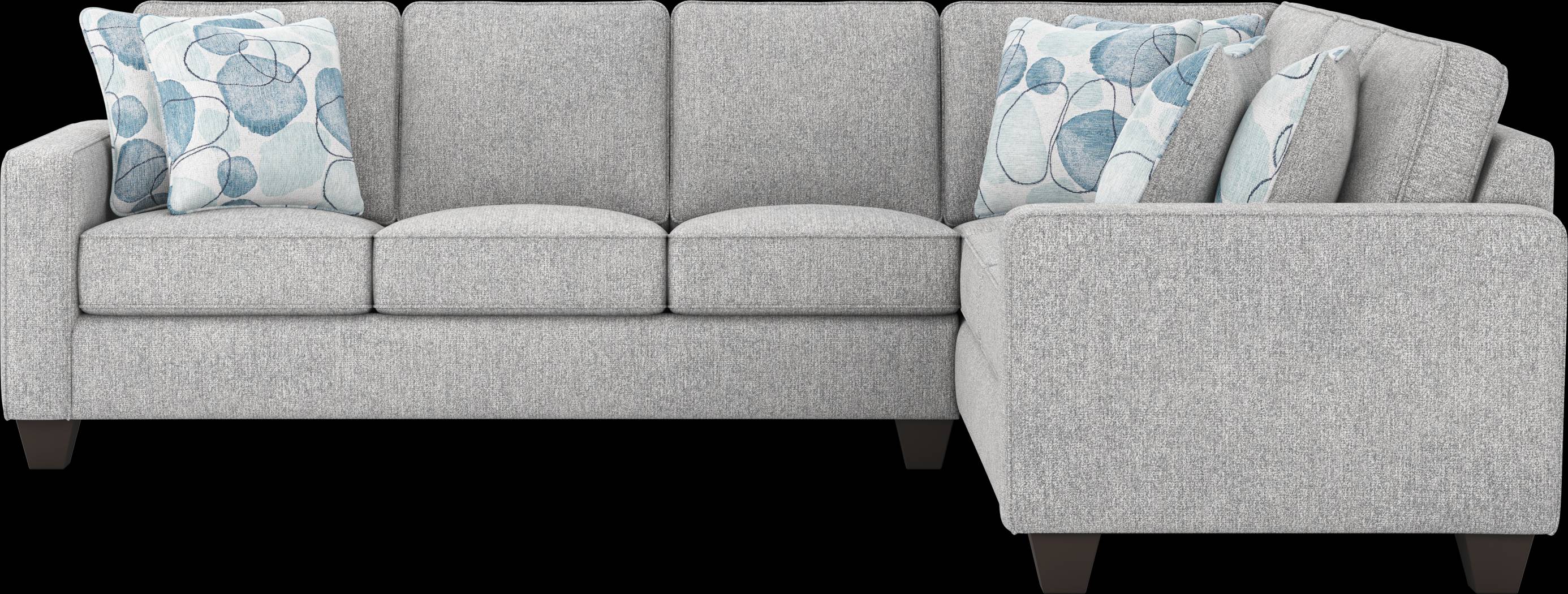 Alanis Bay Gray 5 Pc Gel Foam Sleeper Sectional Living Room - Thumbnail - Image 4