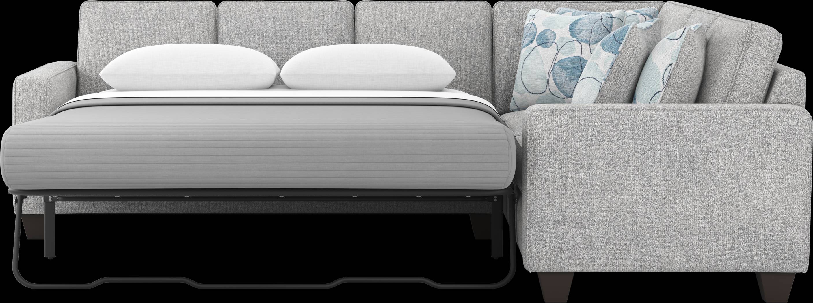 Alanis Bay Gray 5 Pc Gel Foam Sleeper Sectional Living Room - Thumbnail - Image 5