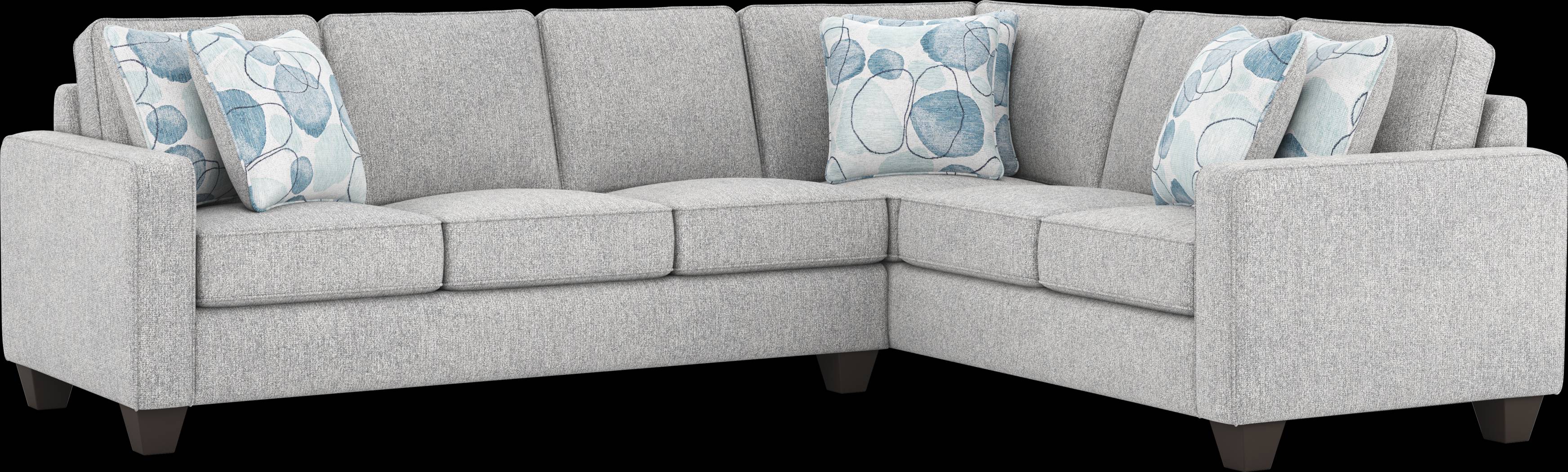 Alanis Bay Gray 5 Pc Gel Foam Sleeper Sectional Living Room - Thumbnail - Image 2