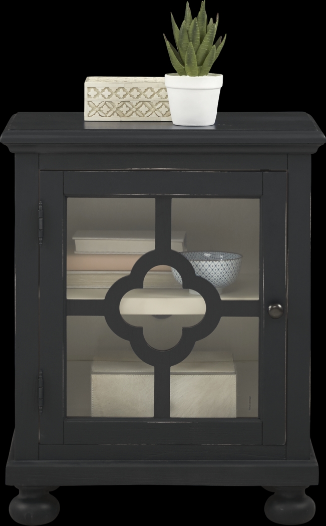 Alanna Black One Door Accent Cabinet - Thumbnail - Image 2