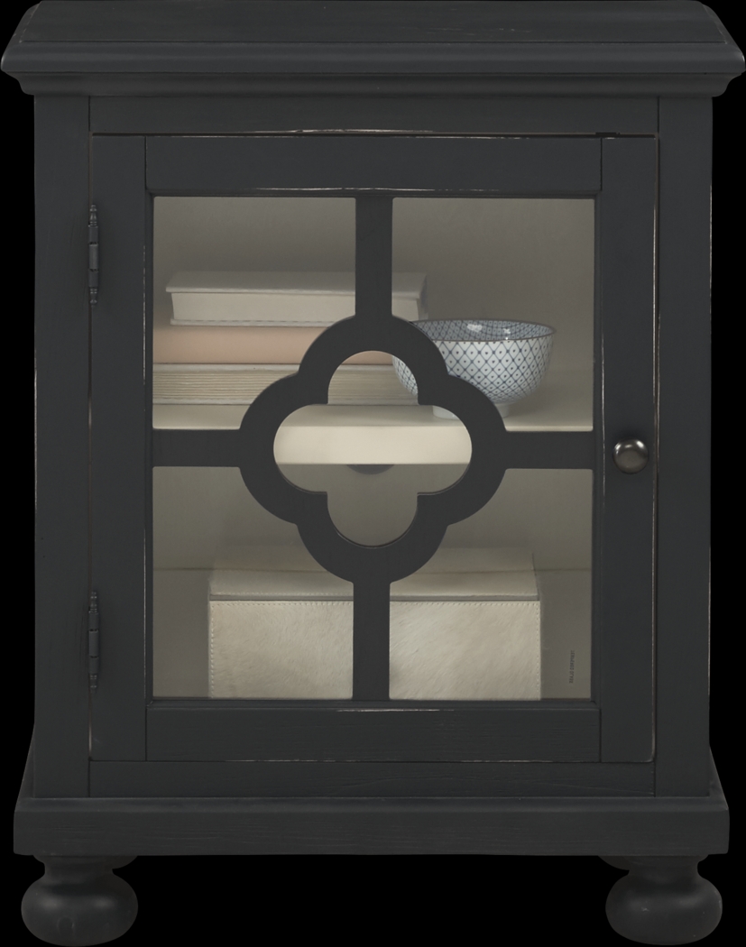Alanna Black One Door Accent Cabinet - Thumbnail - Image 1
