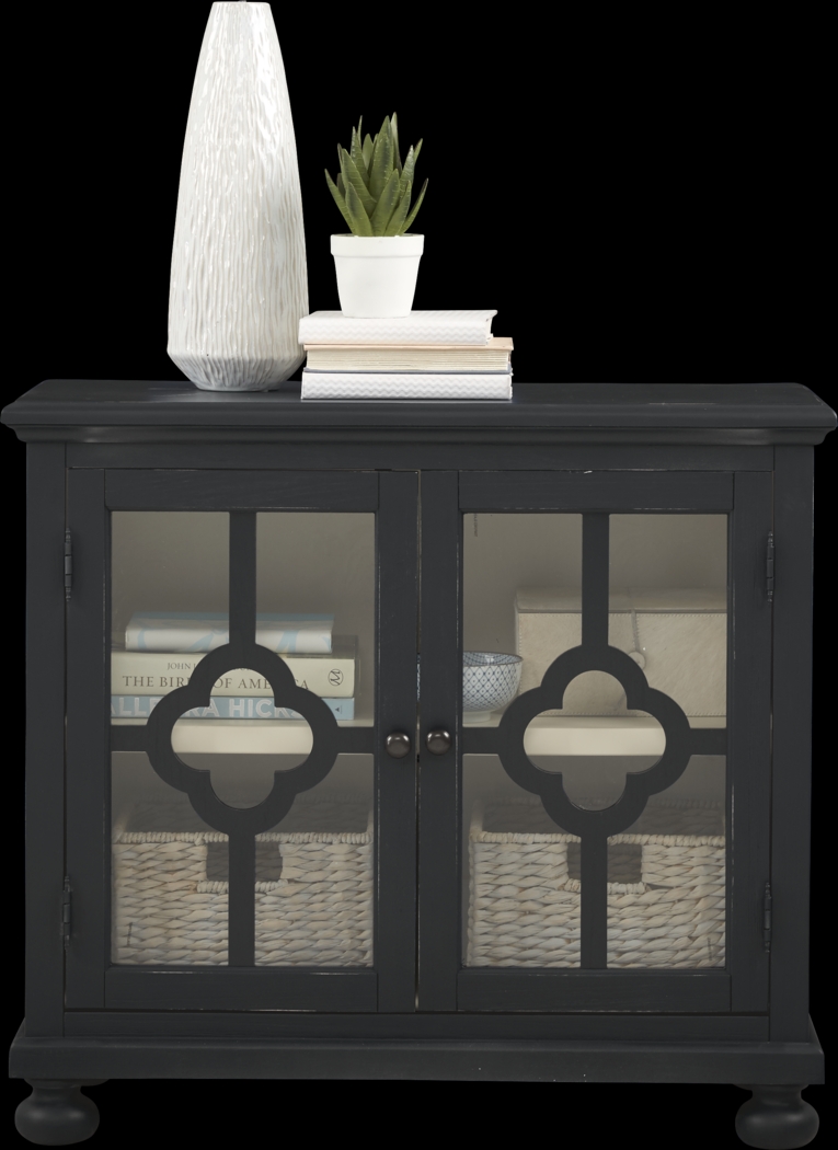 Alanna Black Two Door Accent Cabinet - Thumbnail - Image 2